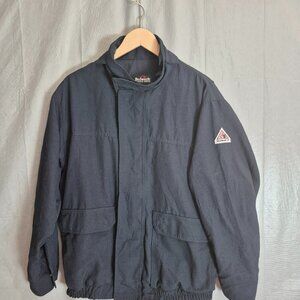 Bulwark Flame Resistant FR Work Jacket Cotton Blend Large Bomber Jacket
